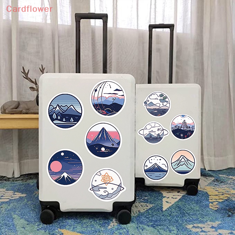 Bộ 52 Miếng Dán Trang Trí Vali Đàn Guitar / Laptop / Điện Thoại / Tủ Lạnh Hình Núi Hành Tinh Graffiti DIY Mới