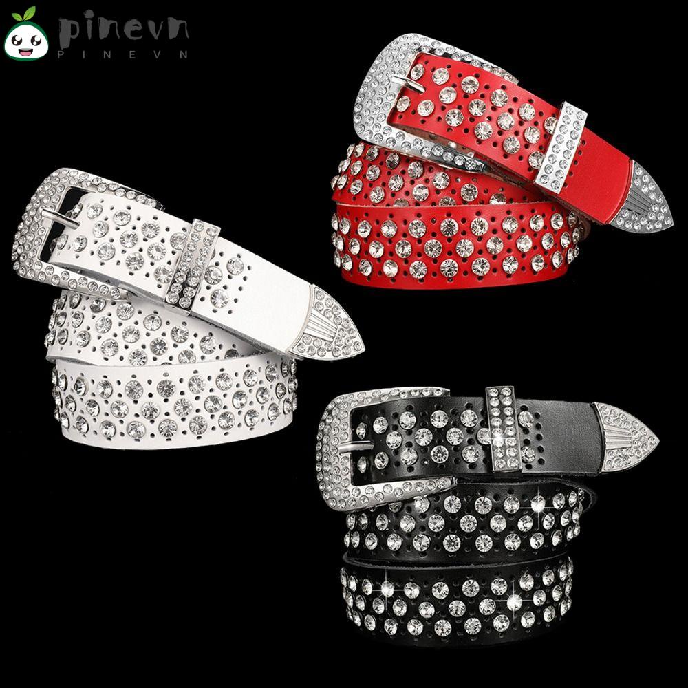 PINEVN Thắt Lưng Da Lấp Lánh Phong Cách Lolita Sang Trọng