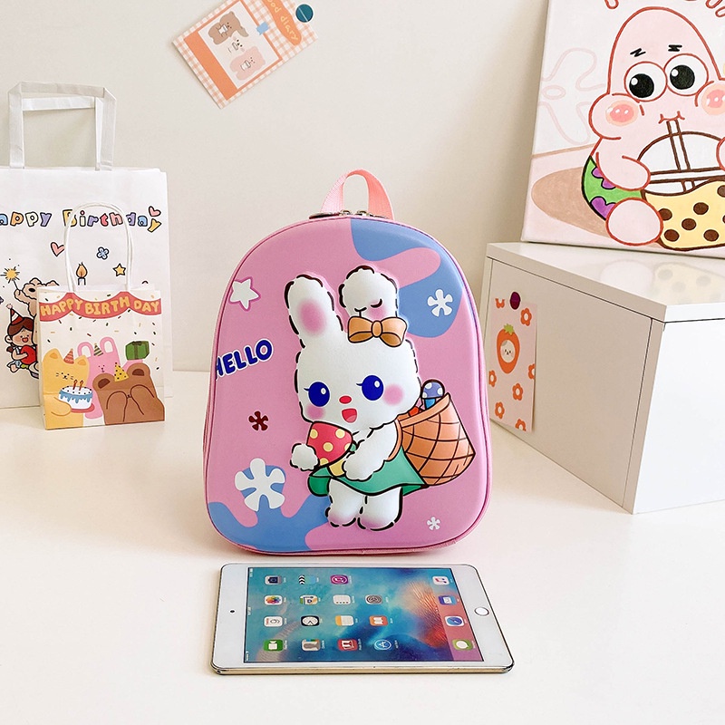Ba Lô Vỏ Trứng Trọng Lượng Nhẹ Thoáng Khí In Hình Thỏ Dễ Thương Cho Trẻ Mẫu Giáo
