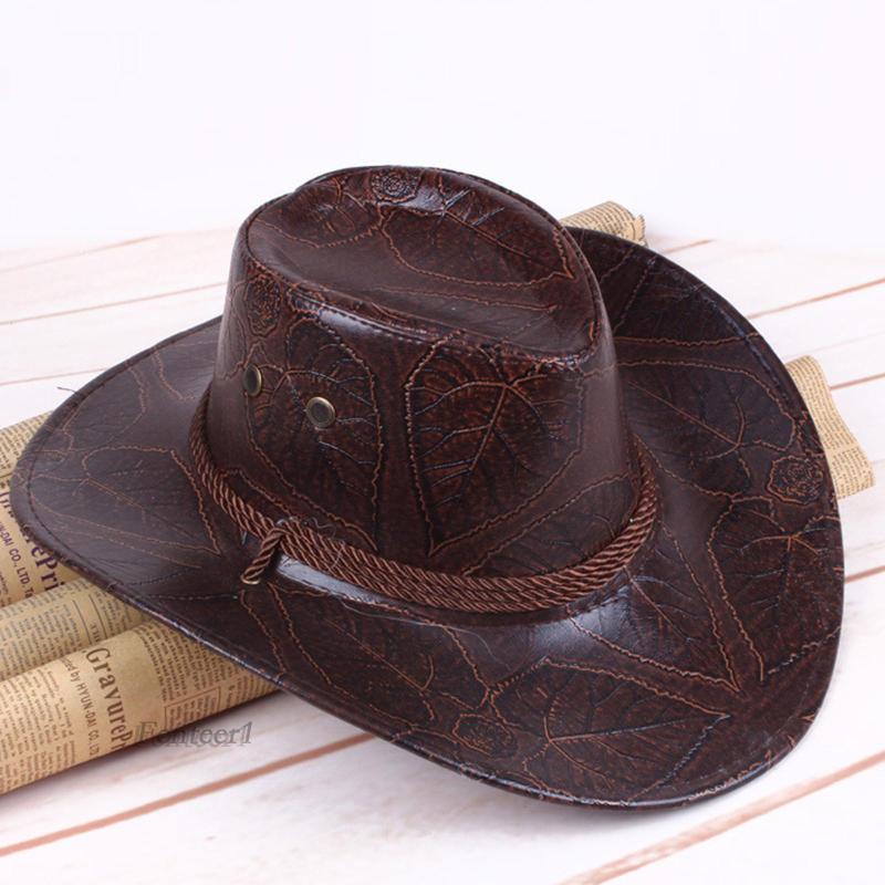Mũ Cao Bồi Da Pu Vành Rộng Trọng Lượng Nhẹ Hóa Trang Jazz Dành Cho Người Lớn