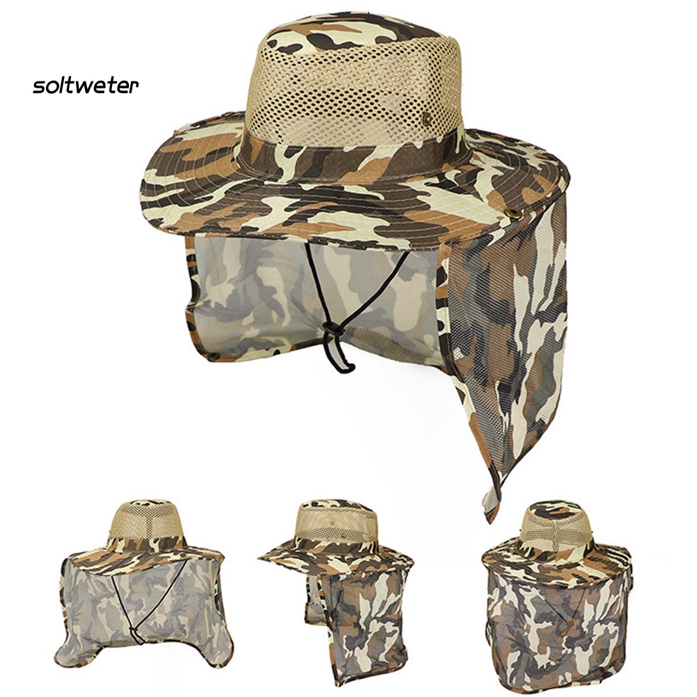 Mũ Bucket Vành Rộng Hấp Thụ Mồ Hôi Chống Tia UV Họa Tiết Rằn Ri Dùng Khi Đi Câu Cá / Leo