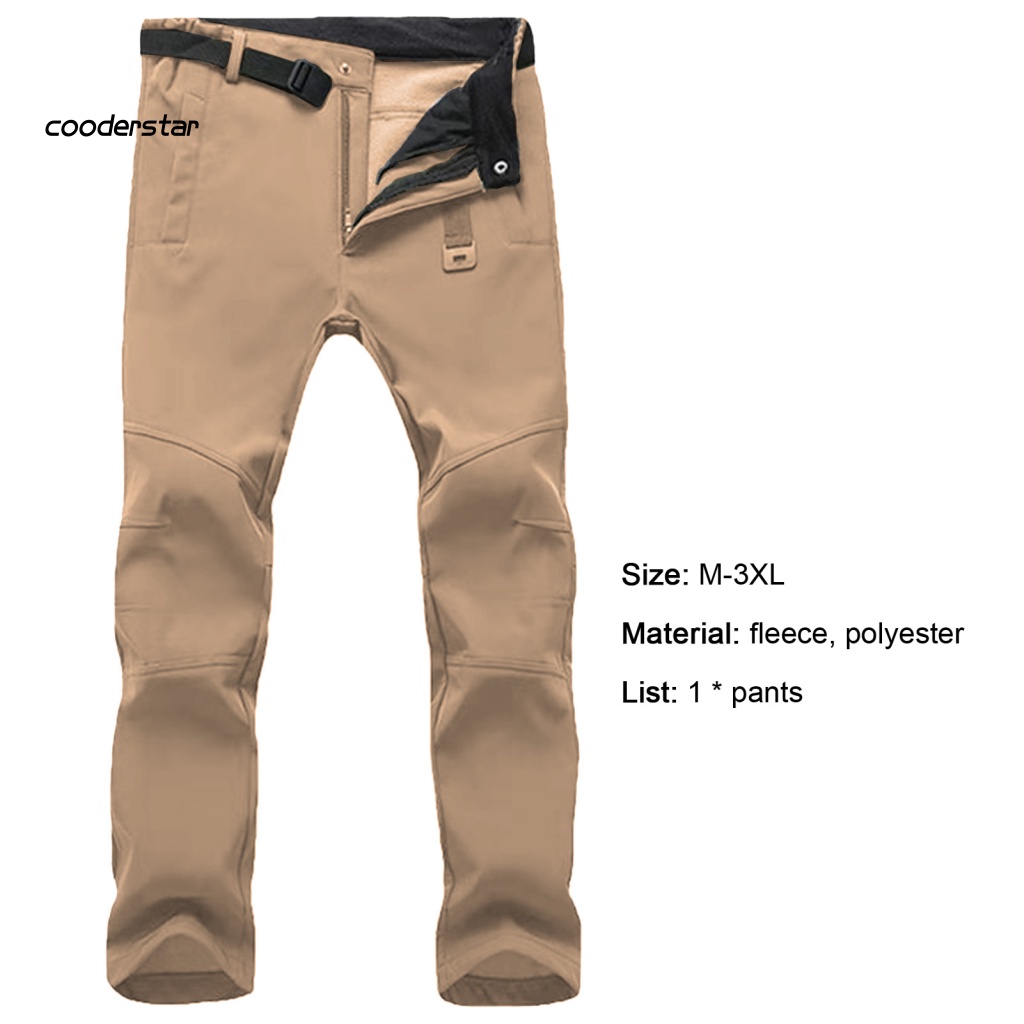 Quần Dài Leo Núi Vải Lông Cừu Dày Dặn Co Giãn Chống Gió Chống Thấm Nước Cho Nam