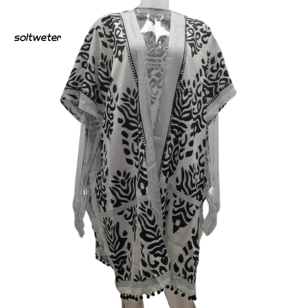 Bộ Đồ Bơi Tay Lỡ Che Nắng In Họa Tiết Phong Cách Boho Cho Nữ