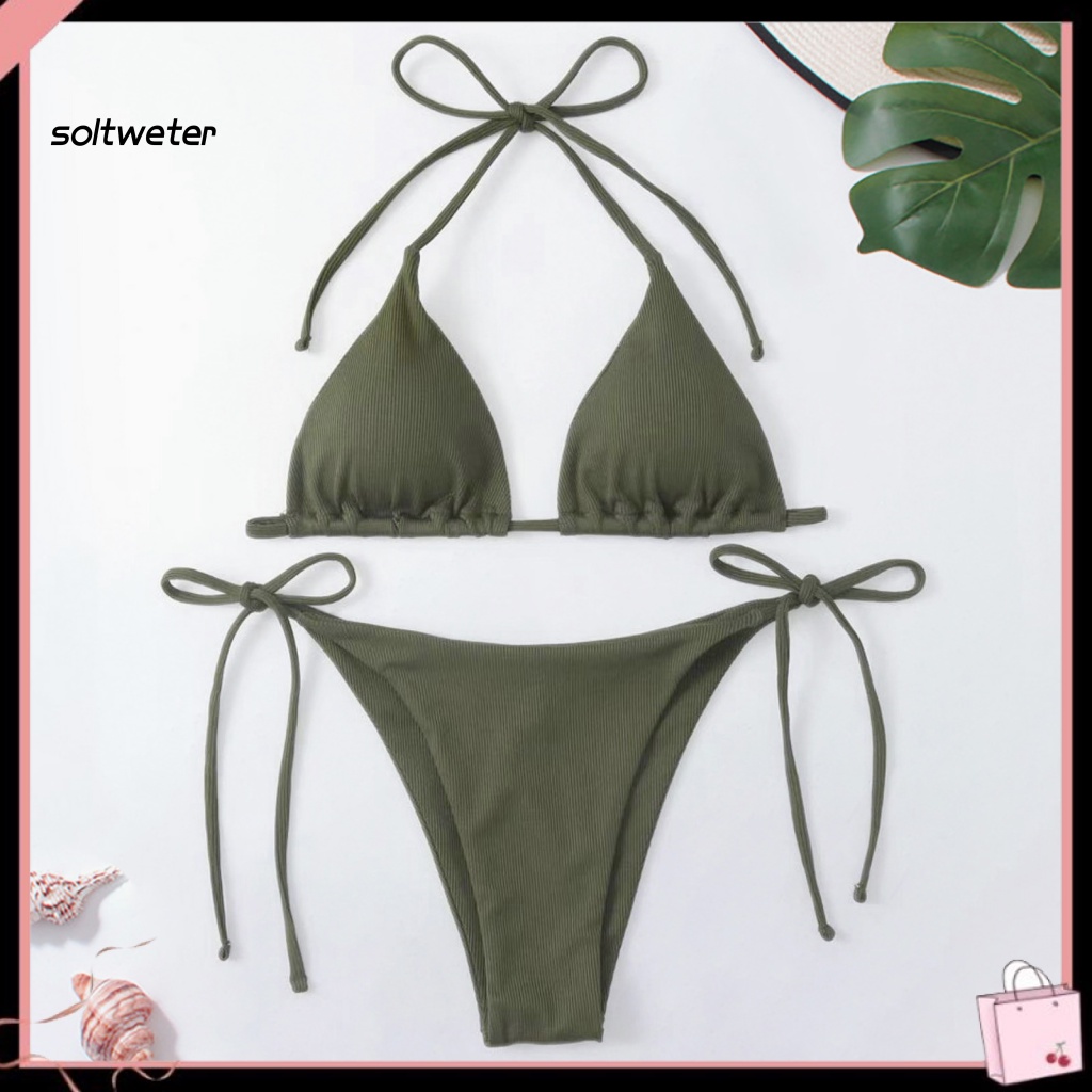 Bộ Bikini 2 Mảnh Hở Lưng Có Mút Đệm Quyến Rũ Cho Nữ