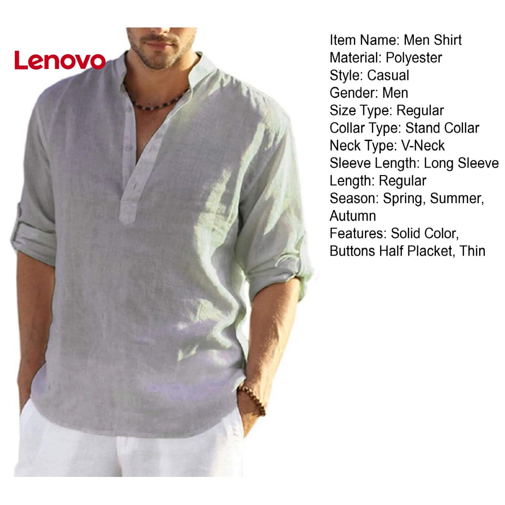 Áo Sơ Mi Nam Dài Tay Cổ Chữ V Màu Sắc Thanh Lịch