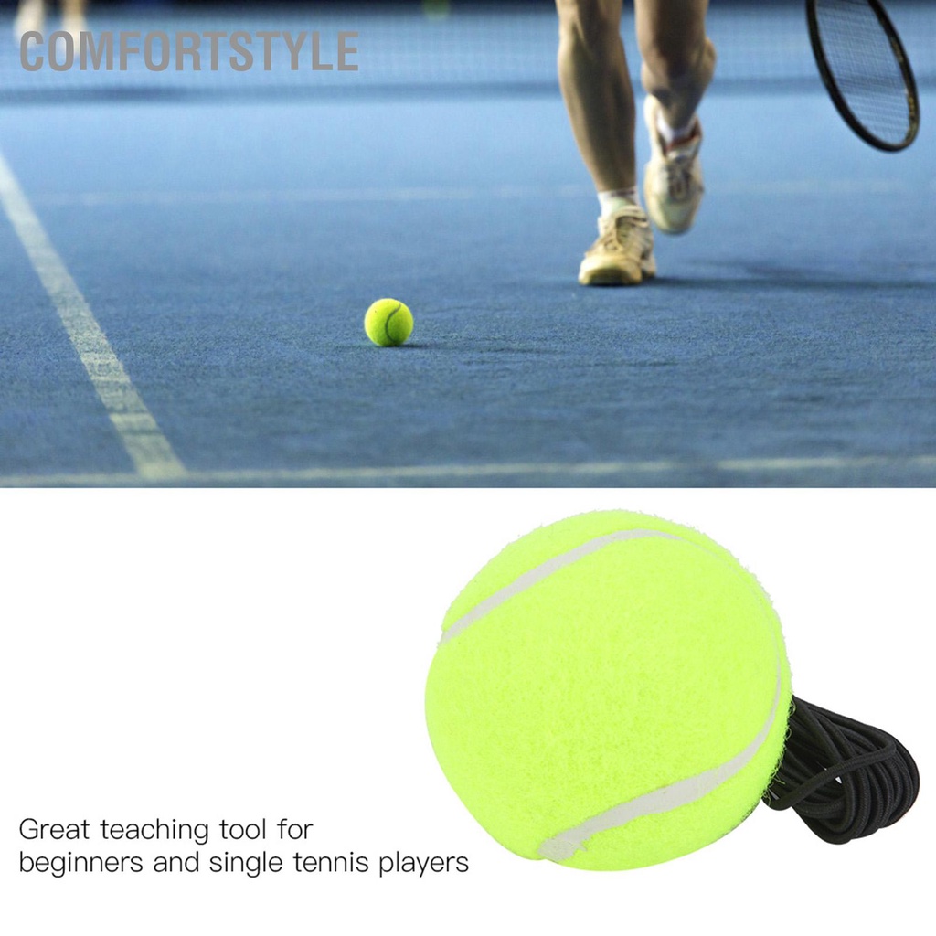 Comfortstyle Bóng tennis tập cho người mới bắt đầu chơi với dây cao su đàn hồi 4M dành đơn