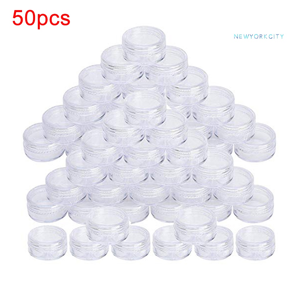 Set 50 Lọ Nhựa Rỗng Trong Suốt 5g Đựng Mỹ Phẩm Tiện Dụng