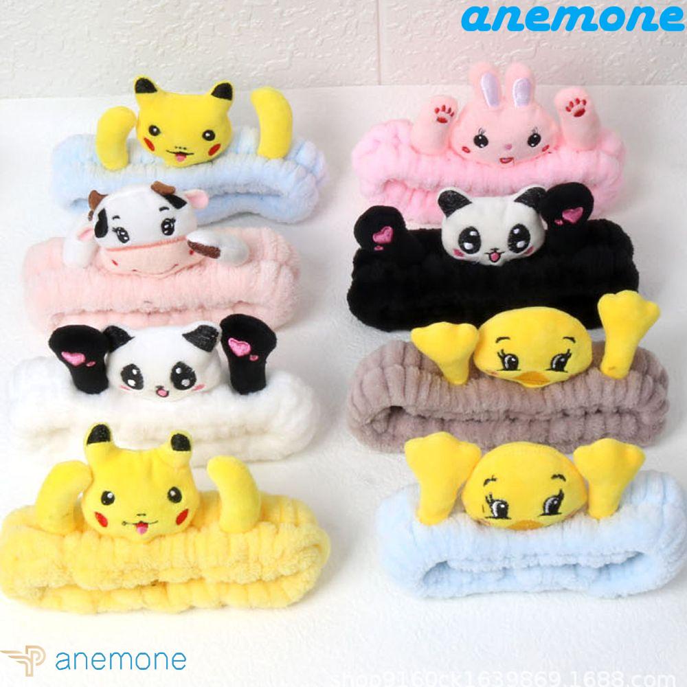 Băng Đô Cài Tóc Đính Tai Thỏ / Mèo / Vịt 3D Bằng Vải Flannel Thời Trang Thu Đông Cho Nữ