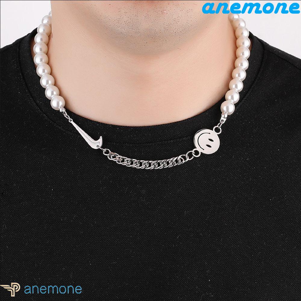 ANEMONE Vòng cổ Mặt Cười Phong Cách Hip Hop Thời Trang Cho Nữ