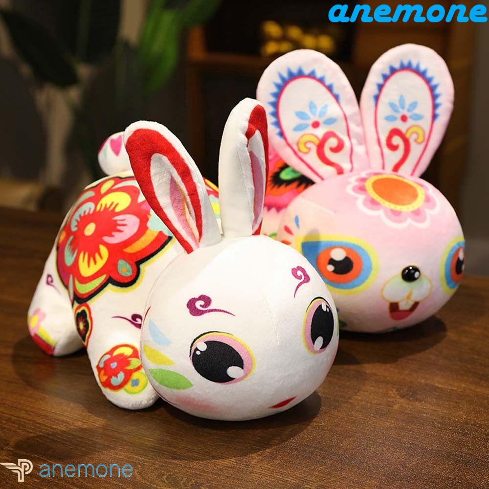 ANEMONE Thỏ Nhồi Bông Mềm Mại Phong Cách Trung Hoa Dễ Thương