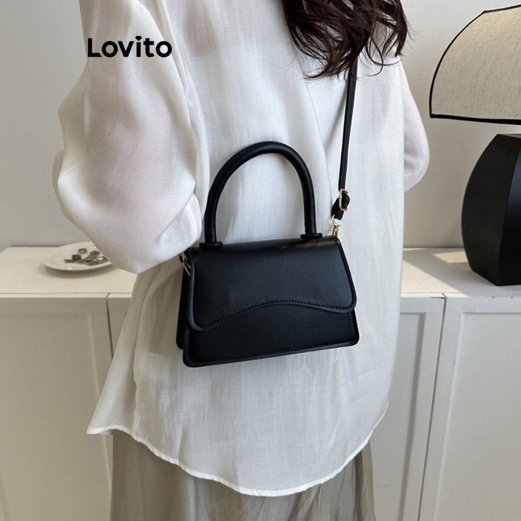 Lovito Túi vuông trơn thông thường cho nữ L57AD119 (Hồng đậm/Trắng/Tím/Đen)