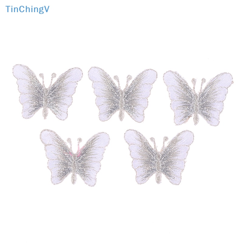 Bộ 5 Miếng Vá Quần Áo Thêu Hình Bướm DIY