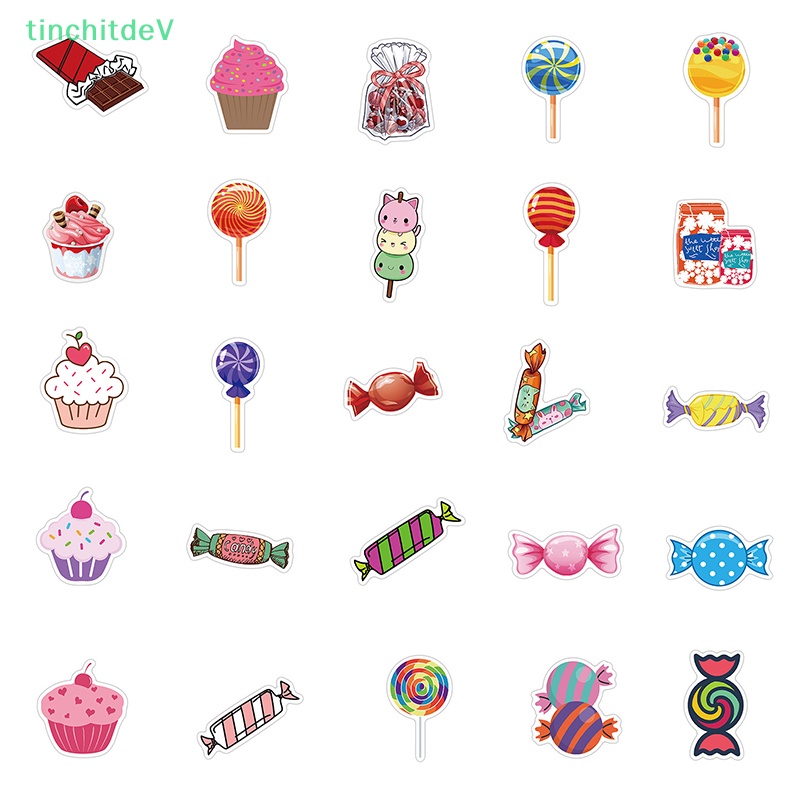 [TinchitdeV] 50 Miếng Dán Graffiti Ngọt Ngào Dùng Trang Trí Ván Trượt / Điện Thoại / Văn Phòng Phẩm DIY