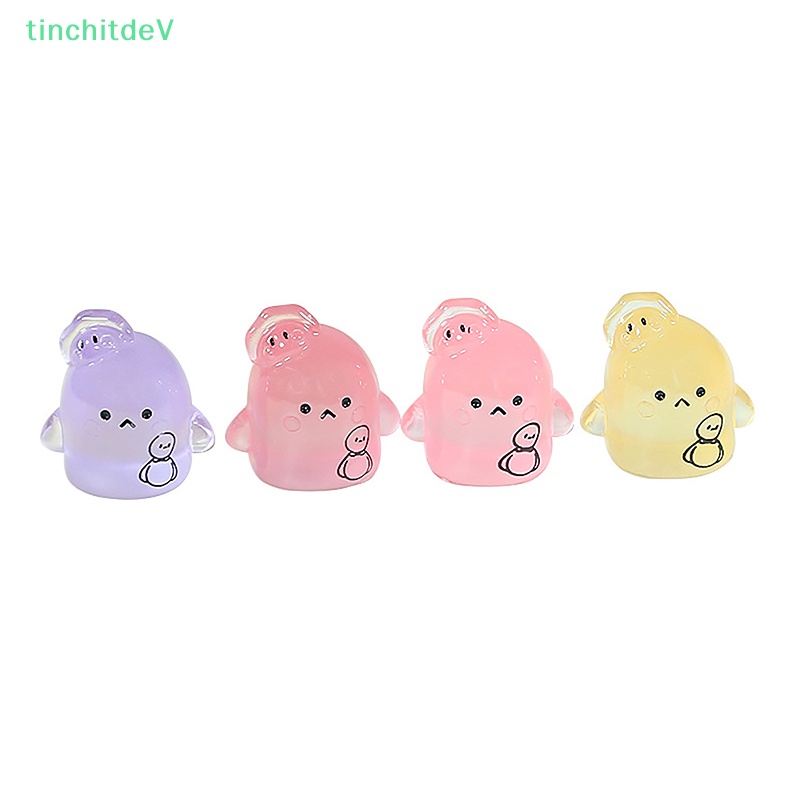 Set 2 Quả Trứng Dạ Quang Bằng Nhựa Resin Mini DIY Dễ Thương Trang Trí Bàn Làm Việc Cho Trẻ Em
