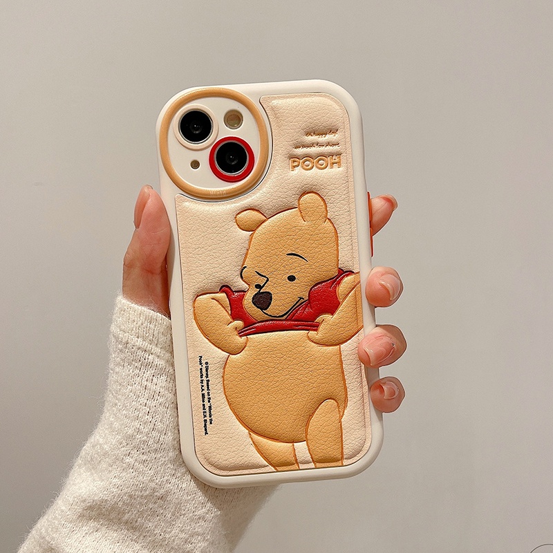 Ốp Điện Thoại Silicon Mềm Chống Sốc Hình Winnie The Pooh 3D Dễ Thương Cho iPhone 14 13 12 11 Pro Max 14 Plus