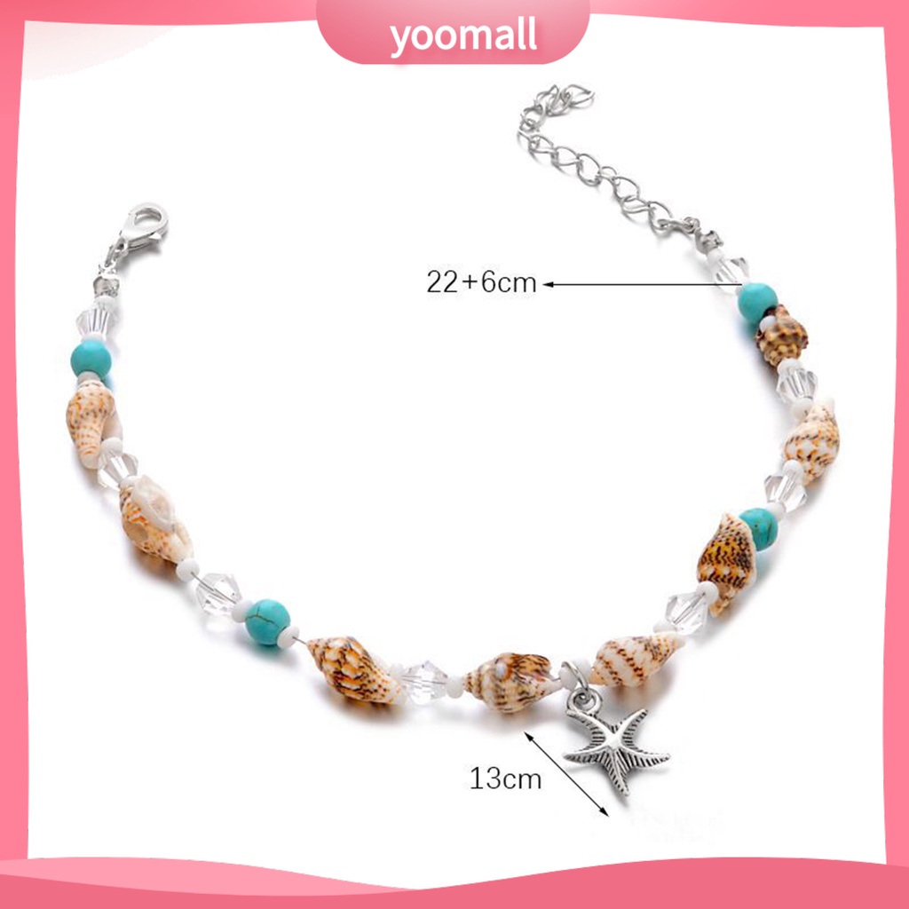 Vòng Đeo Cổ Chân Bằng Vỏ Sò Phong Cách Boho Có Thể Điều Chỉnh Dành Cho Nữ