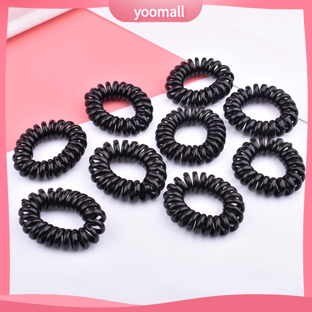 Dây Buộc Tóc Dạng Xoắn Gọn Nhẹ Không Để Lại Dấu Vết Màu Trơn Đơn Giản Cho Nữ