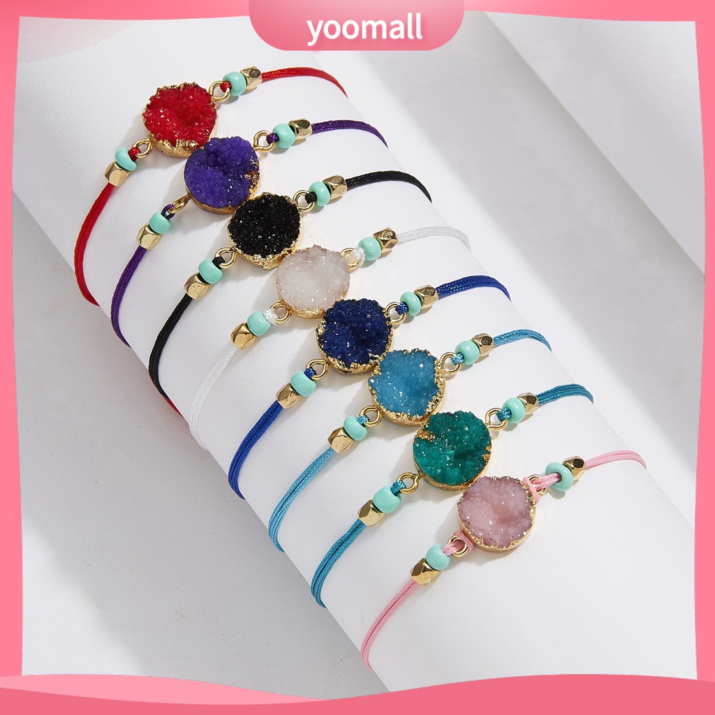 Vòng Đeo Tay Đá Tự Nhiên Chống Mài Mòn Có Thể Điều Chỉnh Phong Cách Hàn Quốc Dành Cho Nam Nữ