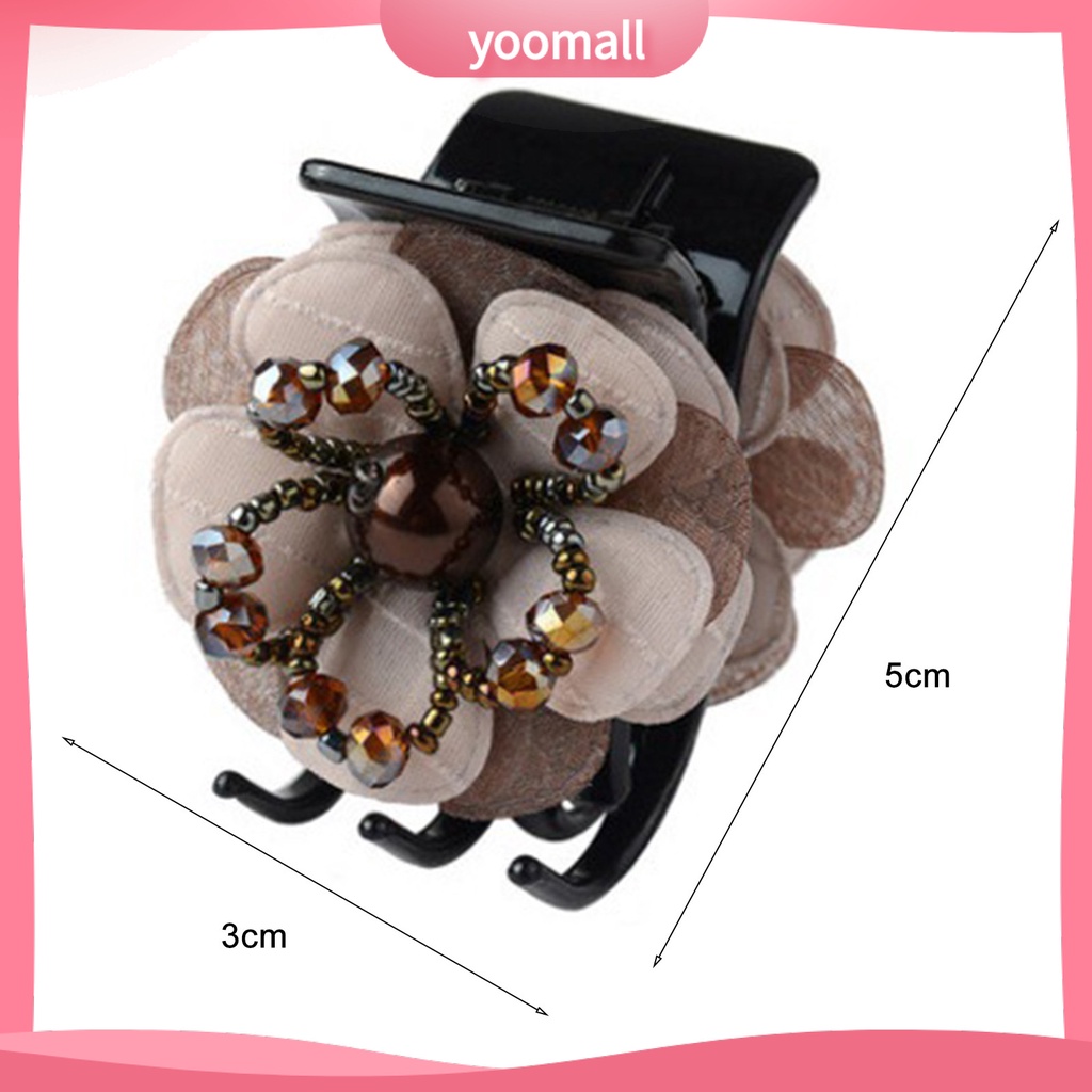 Kẹp Tóc Ba Răng Đính Hoa Bằng Nhựa Xinh Xắn