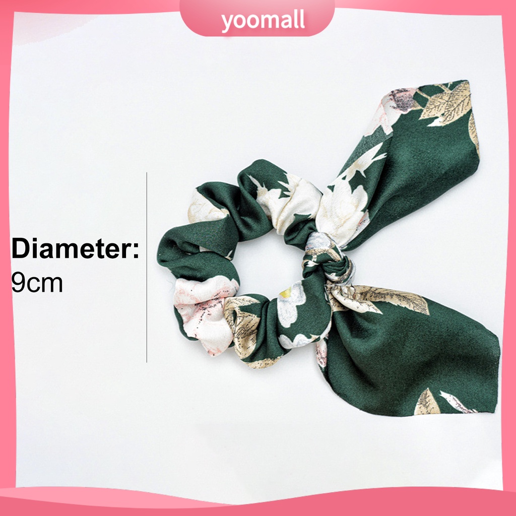 Dây Buộc Tóc Vải Satin Mềm Mịn In Họa Tiết Hoa Xinh Xắn