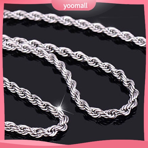 Vòng cổ Mạ Bạc 925 Dạng Xoắn Thời Trang Cho Nam Nữ