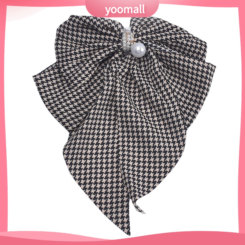 Kẹp Tóc Nơ Lớn Nhiều Lớp Đính Ngọc Trai Giả Thanh Lịch Cho Nữ