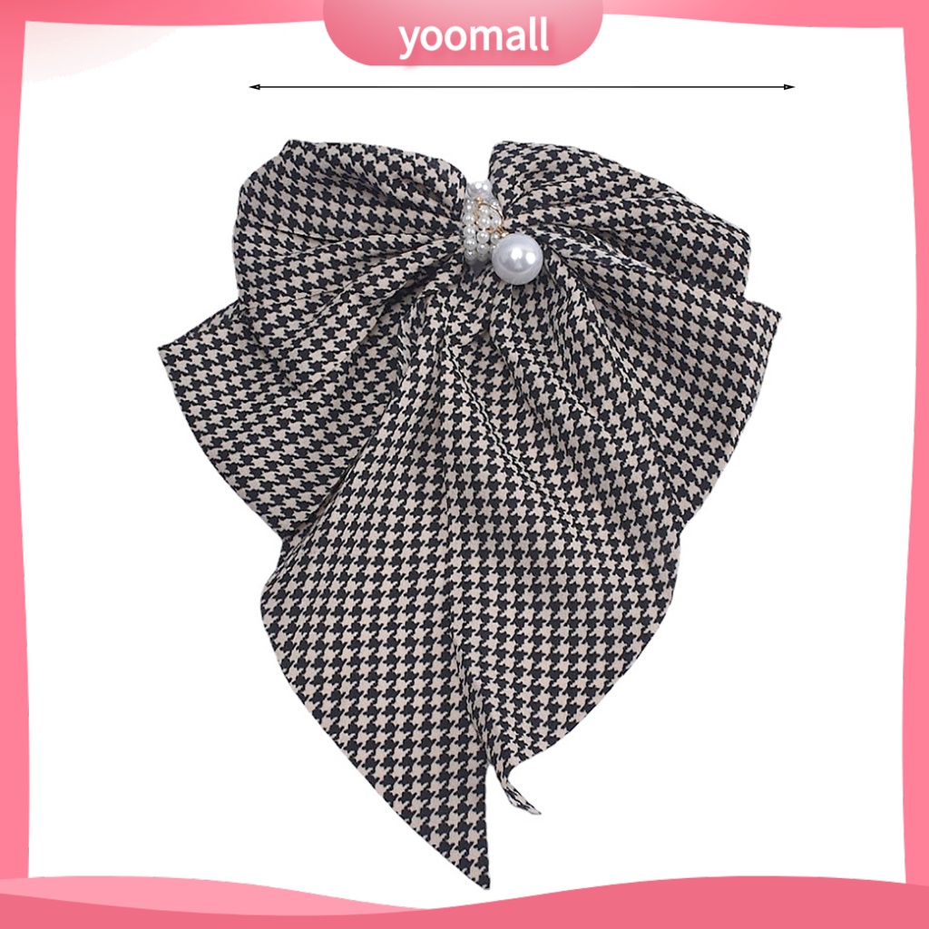 Kẹp Tóc Nơ Lớn Nhiều Lớp Đính Ngọc Trai Giả Thanh Lịch Cho Nữ