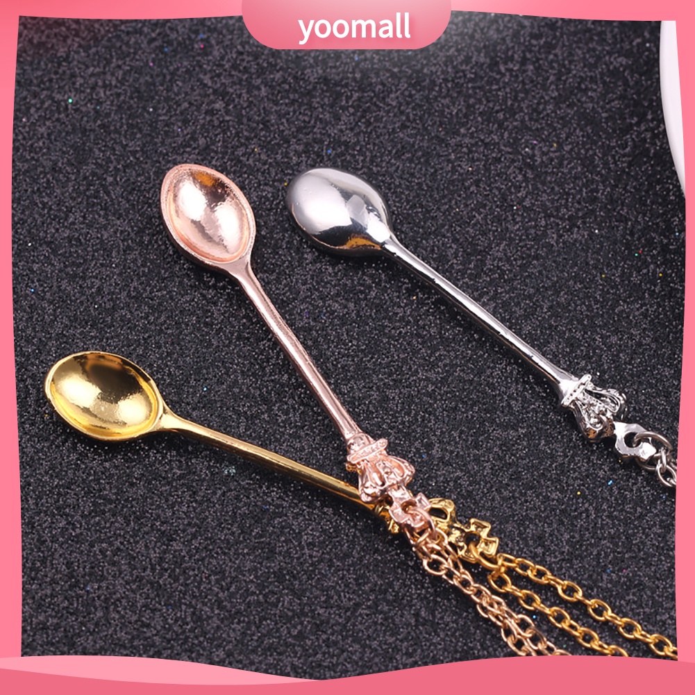 Vòng cổ Mặt Hình Muỗng Trà Và Vương Miện Mini Thời Trang Cho Nữ