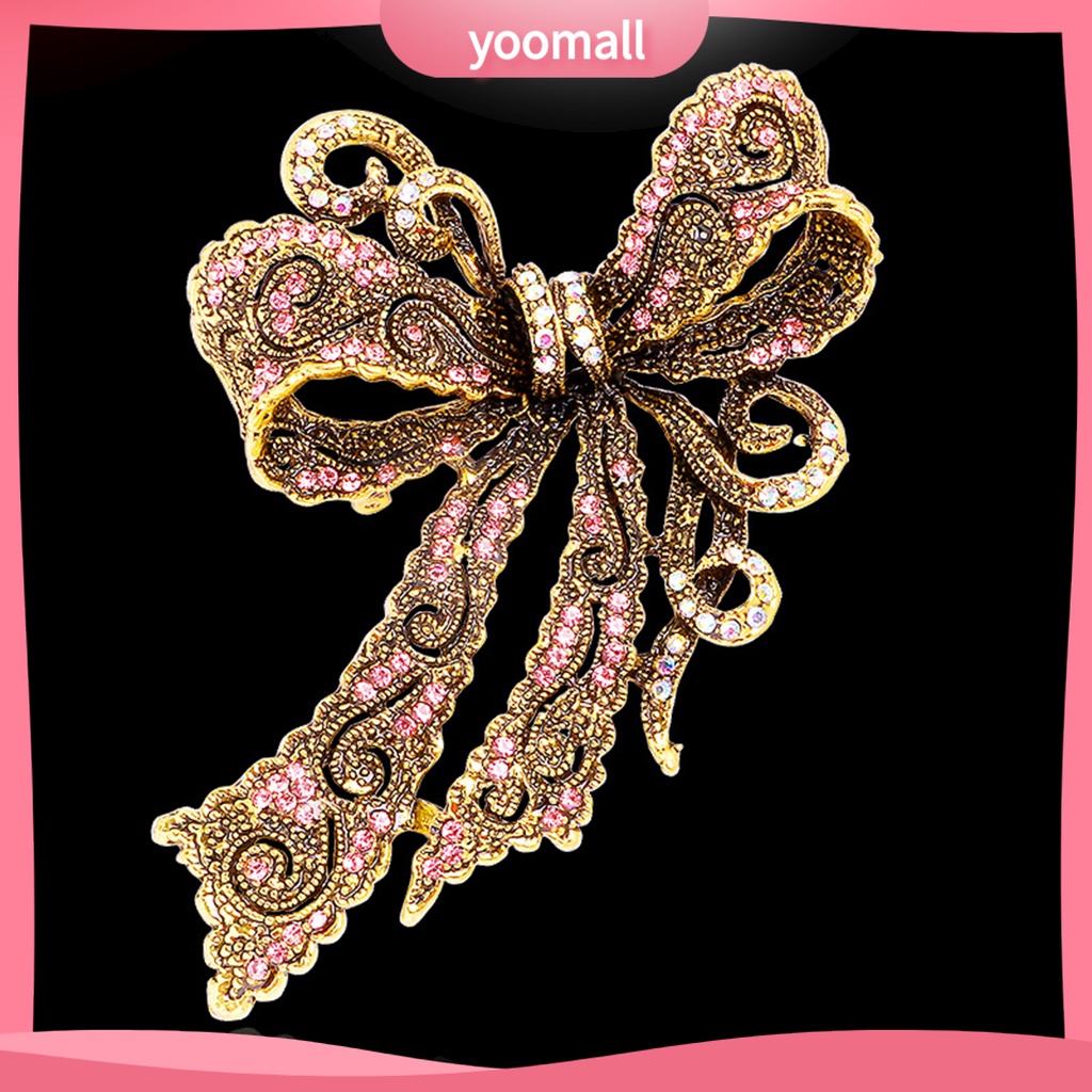 Ghim Cài Áo Hình Nơ Đính Đá Bằng Hợp Kim