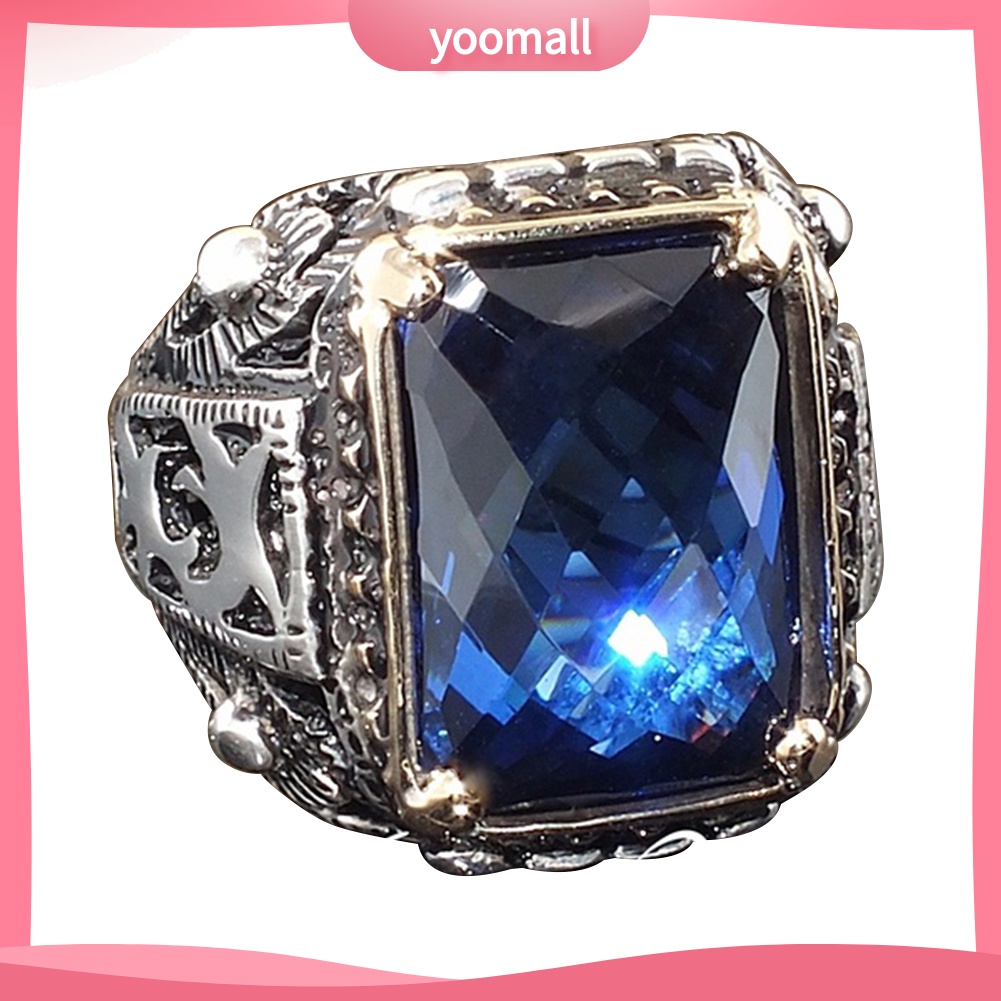 Nhẫn Mặt Vuông Đính Đá Zircon Sang Trọng Cho Nam