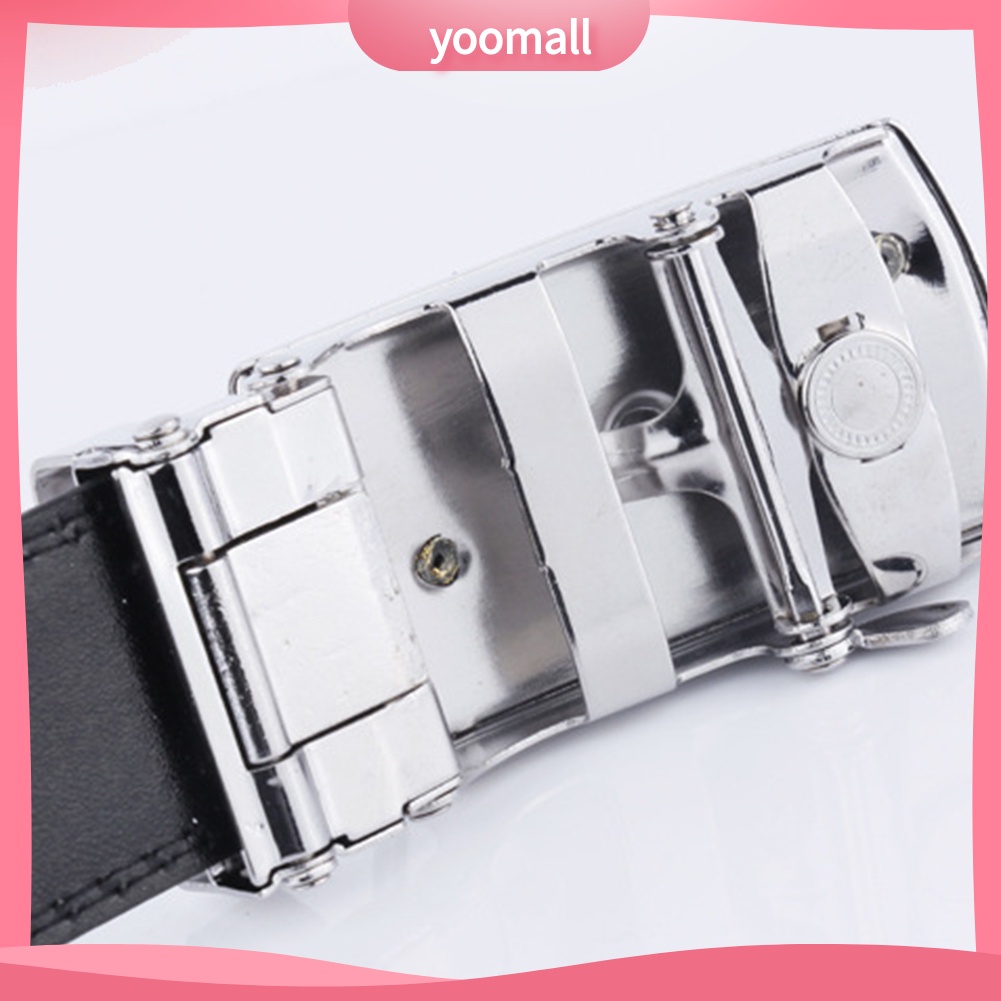 Thắt Lưng Giả Da Màu Trơn Khóa Kim Loại Thời Trang Cho Nam