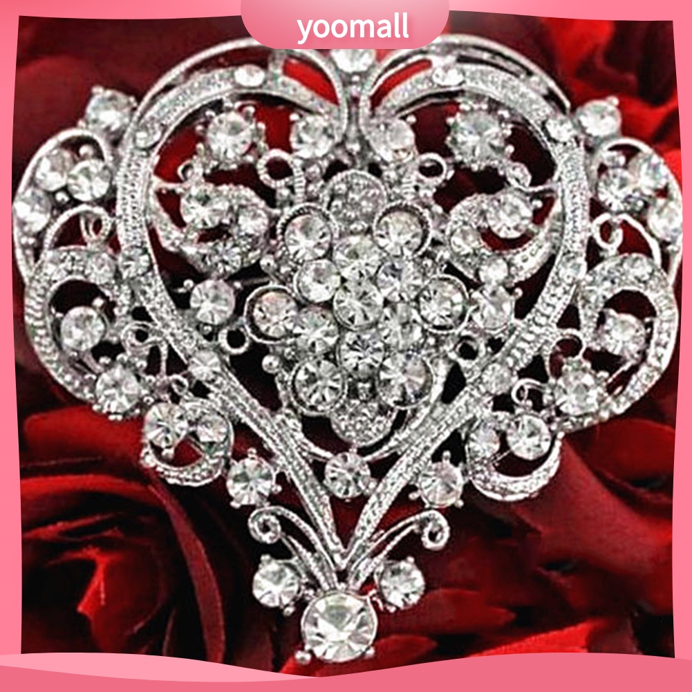 Ghim Cài Áo Hình Trái Tim Đính Đá Nhân Tạo Thời Trang