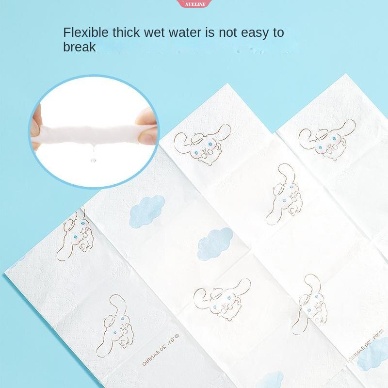 9pcs Sanrio Tissue Kawaii HelloKitty Cinnamorroll Cartoon Printed Handkerchief Cute Girl Portable Toilet Paper [ZXL]
