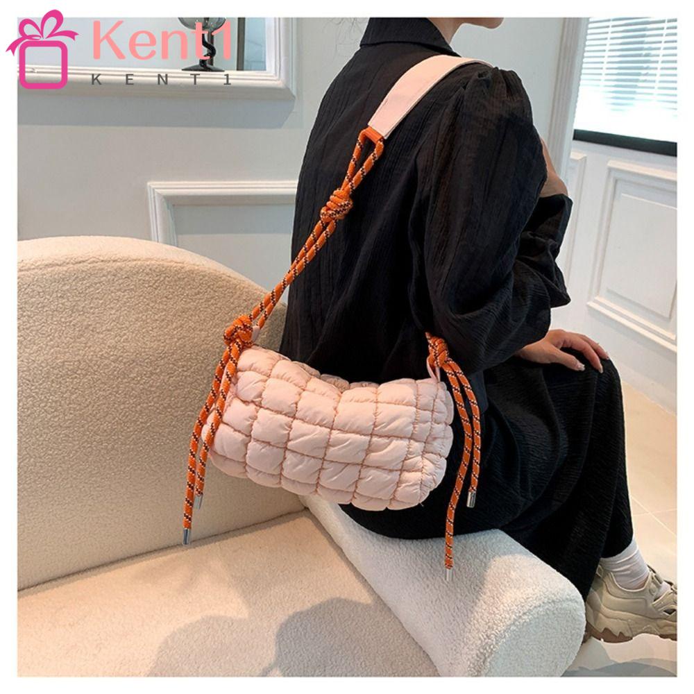 KENT1 Túi Đeo Vai / Xách Tay / Đeo Dưới Cánh Tay Bằng Cotton Gọn Nhẹ Họa Tiết Kẻ Sọc Có Đệm Cotton Giữ Ấm Cho Nữ