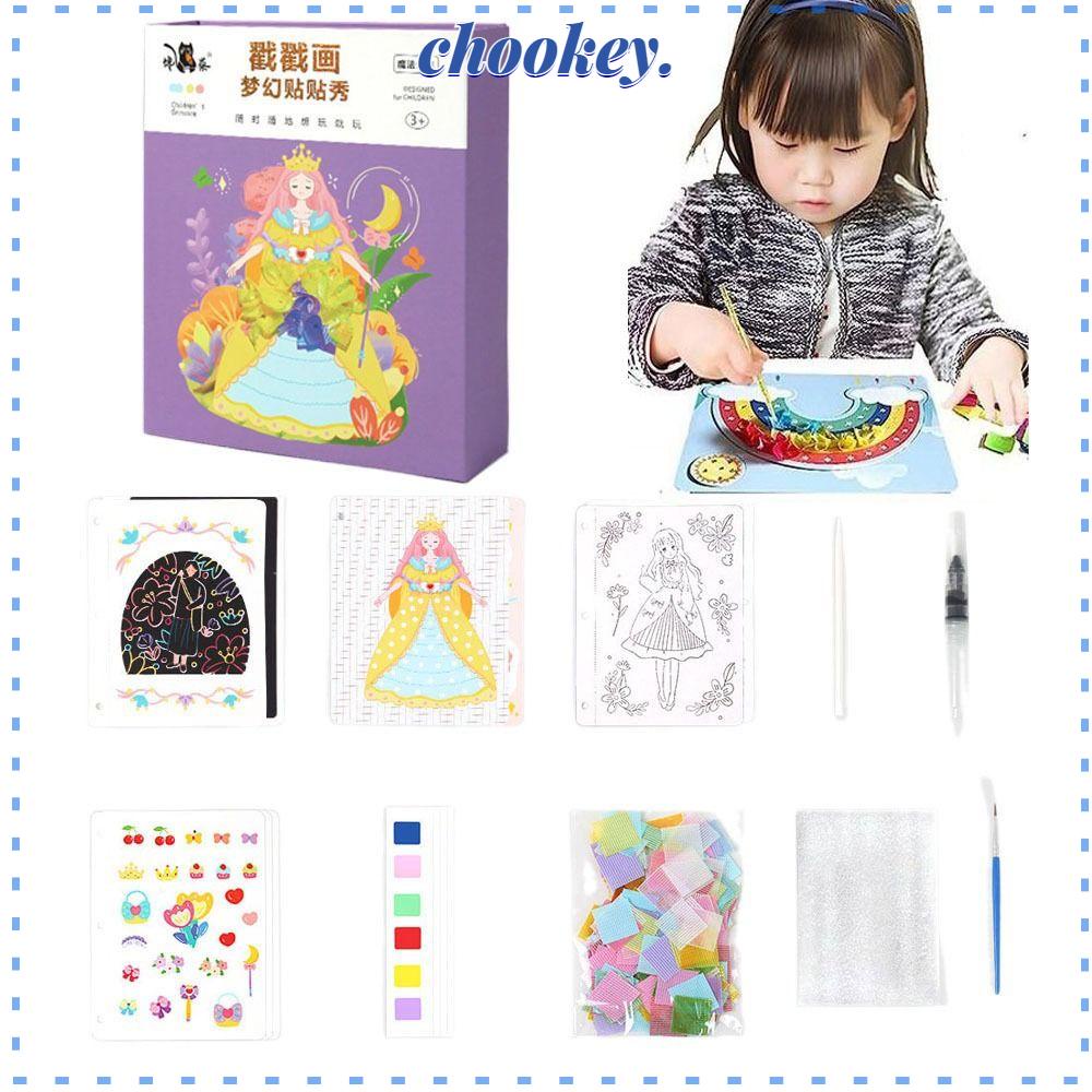 CHOOKEY Bộ Đồ Chơi Giấy Dán Hình Công Chúa Poke Nghệ Thuật DIY Cho Bé