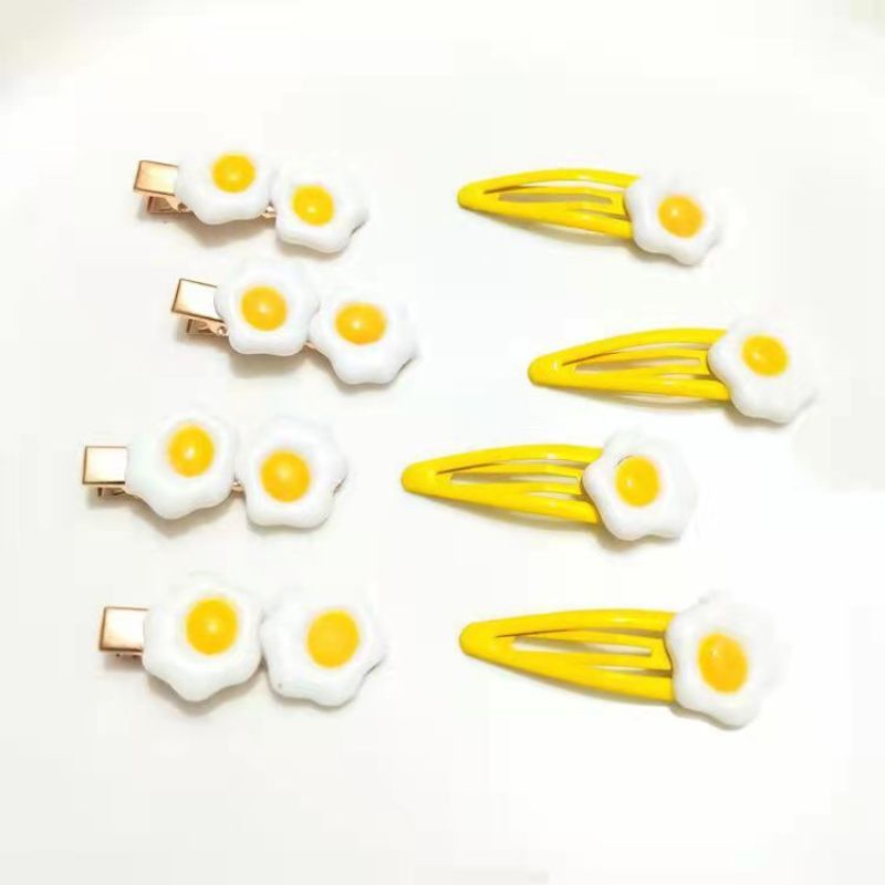 Set 10 Kẹp Tóc Hình Trứng Chiên Cho Điện Thoại