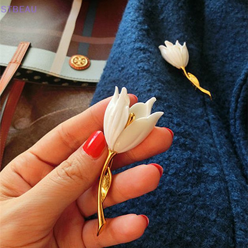Ghim Cài Áo Hình Hoa Tulip Tráng Men Thời Trang