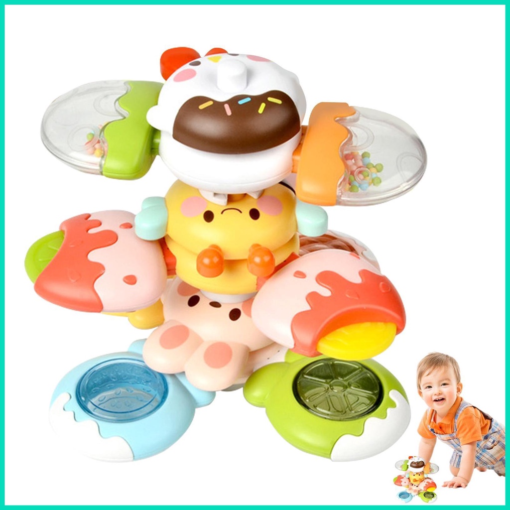 Set 3 Đồ Chơi Con Quay Họa Tiết Hoạt Hình Vui Nhộn Cho Bé Khi Tắm