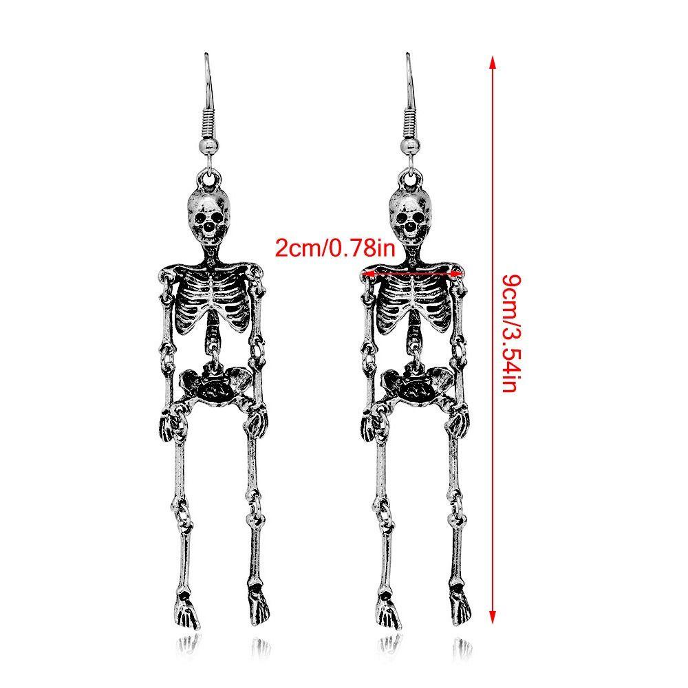Khuyên Tai Hợp Kim Hình Đầu Lâu Màu Sắc Cổ Điển Phong Cách Halloween