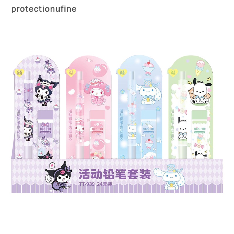 SANRIO 1 Bộ Bút Chì Cơ Tự Động Kèm Đồ Chuốt Họa Tiết Hoạt Hình Xinh Xắn Cho Bé PR3VN