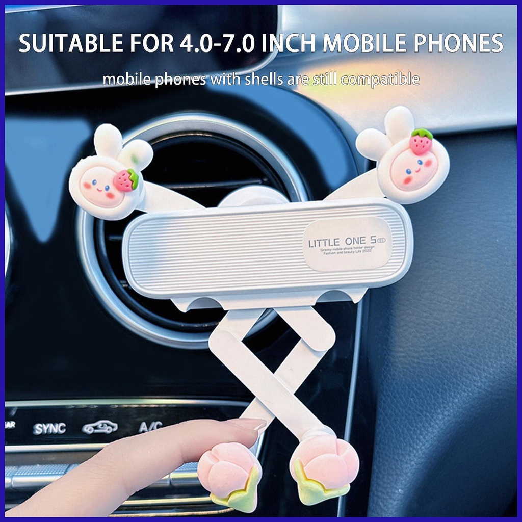 Giá Đỡ Điện Thoại Họa Tiết Hoạt Hình Có Thể Xoay 360 Độ Cho Xe Hơi