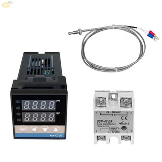 【VARSTR】REX C100 Temperature Controller with LED Display and K Thermocouple Probe Sensor