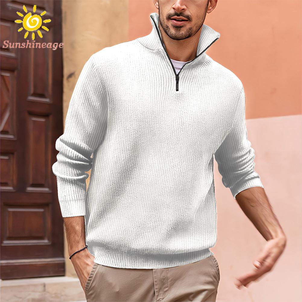 Áo Sweater Mùa Đông Cổ Cao Chất Liệu Dệt Kim Dày Dặn Có Size L Đến 3XL Cho Nam Giới