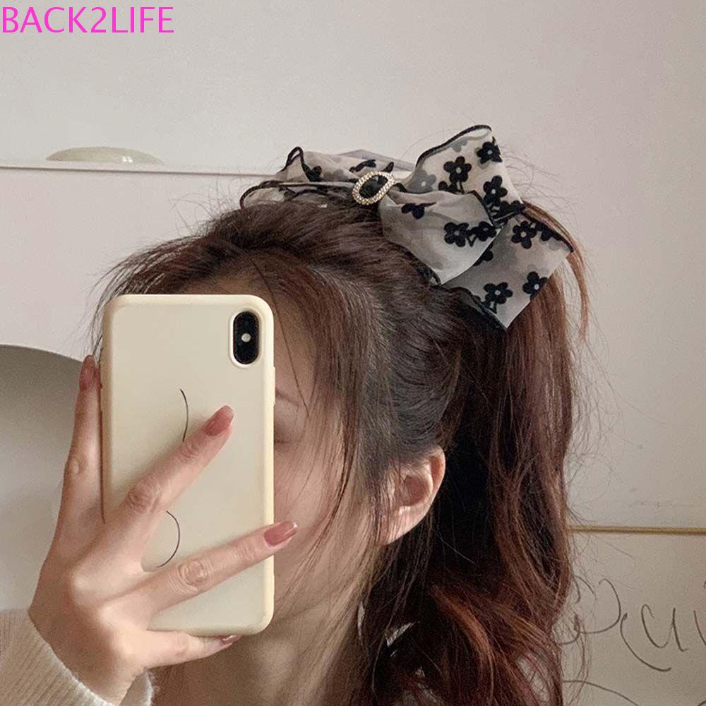 Kẹp Tóc Đuôi Ngựa Hình Nơ / Bông Hoa Xinh Xắn Giá Đỡ