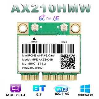 Card wifi 6e ax210hmw pci-e cho intel ax210 5374mbps bluetooth 5.3 802.11a 2.4g / 5g / 6g wifi 6 ax200