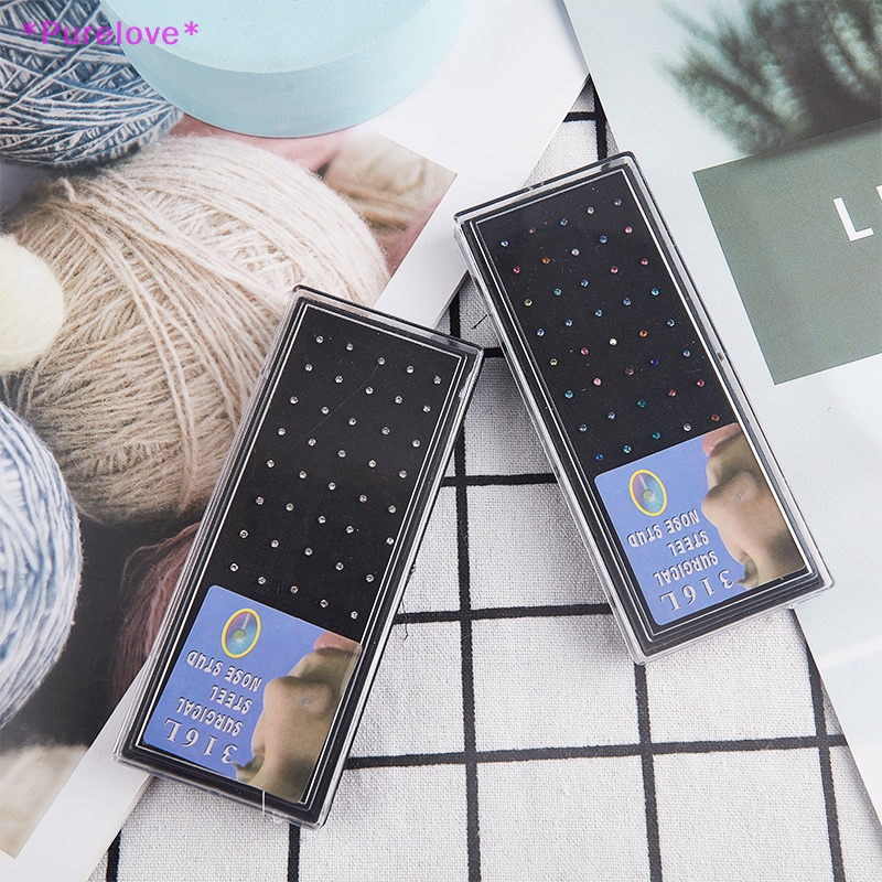 Set 60 Chiếc Nhẫn Mũi Cong Đính Đá Pha Lê Thời Trang Mới