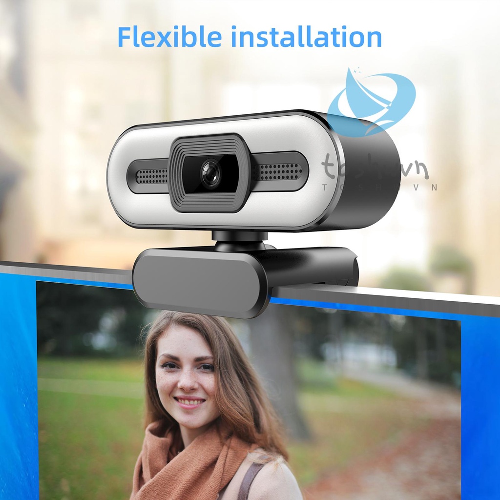 Webcam Full HD 1080P Có Vòng Đèn Cố Định Tích Hợp Micro USB Chuyên Dụng Cho Máy Tính Để Bàn / Laptop | BigBuy360 - bigbuy360.vn