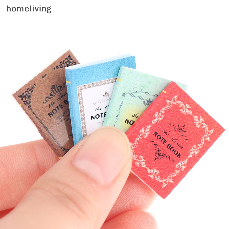 Set 4 Cuốn Sổ Mini Tỉ Lệ 1: 12 Dùng Để Trang Trí Nhà Búp Bê