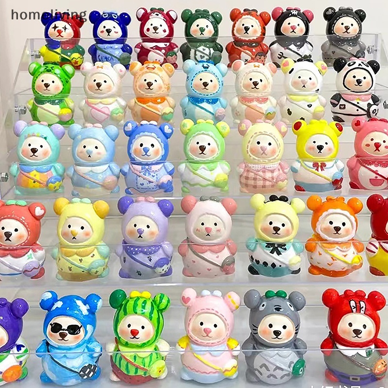 Ba Lô Mini Bằng Gốm Tráng Men Hình Gấu Embryo Màu Trắng Vẽ Thủ Công DIY Cho Trẻ Em