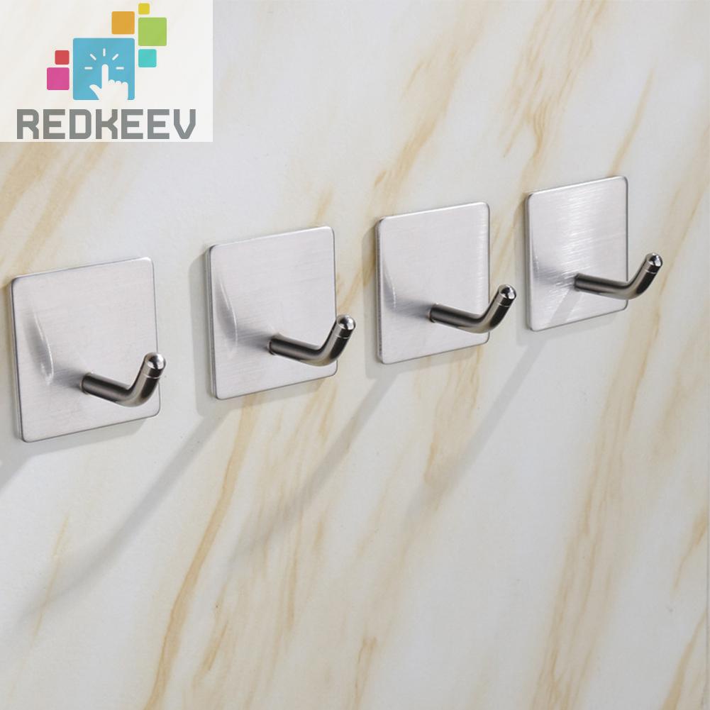 Bộ 4 Móc Treo Đồ Dán Tường Bằng Thép Không Gỉ 304